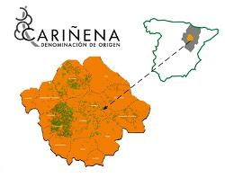 Kaart en ligging wijngebied Cariñena